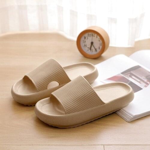 2021 Womens Thick Platform Slippers Summer Beach Eva Soft Sole Slide Sandals Leisure Men Ladies Indoor Bathroom Anti-slip Shoes
