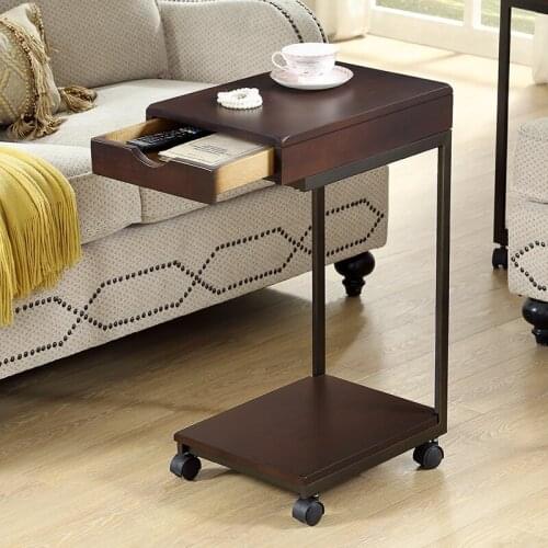 Removable Sofa Side Side Cabinet Small Coffee Table Simple Solid Wood Modern Nordic Bedside Table Shelf Bedside Table