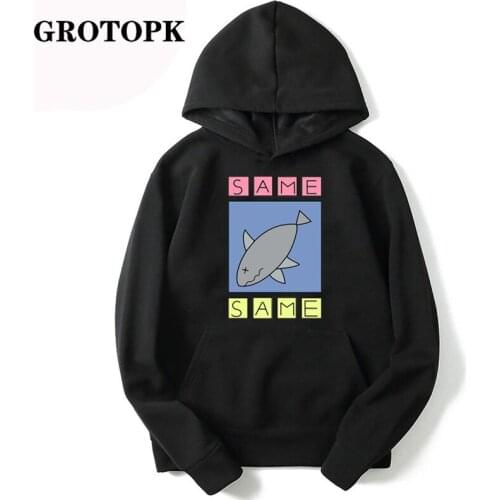 Nichijou Same Shark Unisex Hoodies Harajuku Oversized Vintage Pullovers Hoodies Men/women Aesthetic Sweatshirts Plus Size Coat