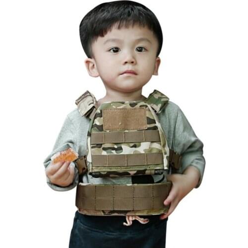 Outdoor equipment childrens vest girdle Kids Mini Tactical Vest with Patrol Belt Molle outdoor hiking Vest