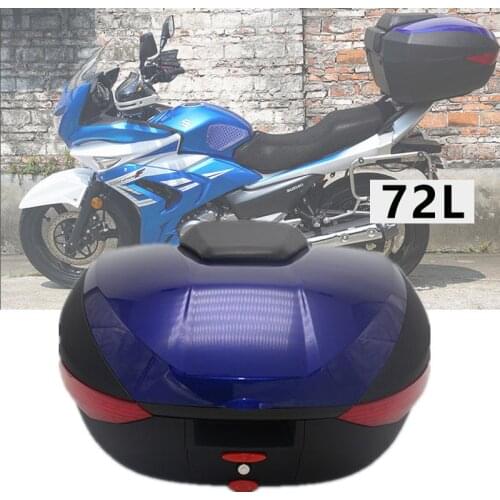 Motorcycle universal trunk 72L super-capacity trunk modified backup storage box with universal bottom plate/storage box