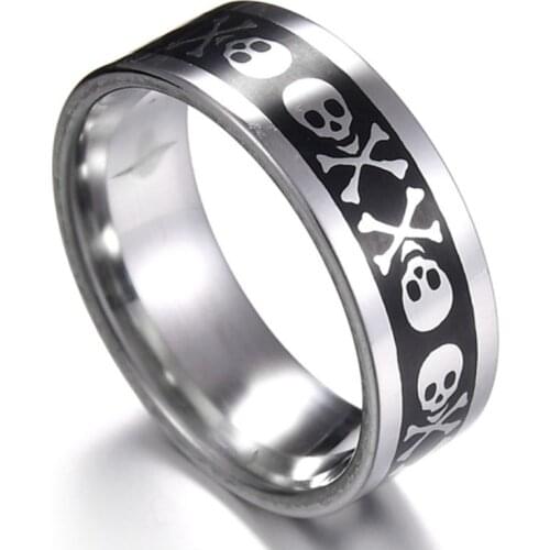 Gothic Punk Ring for Men Retro Skeleton Devil Male Ring Stainless Steel Skull Hip Hop Jewelry Creativity Gift