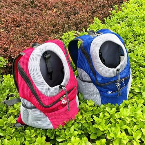 Breathable Dog Carrier Bags Travel Puppy Kitten Mesh Zipper Double Shoulder Backpack Outdoor Pet Cat Carrier Front Bags