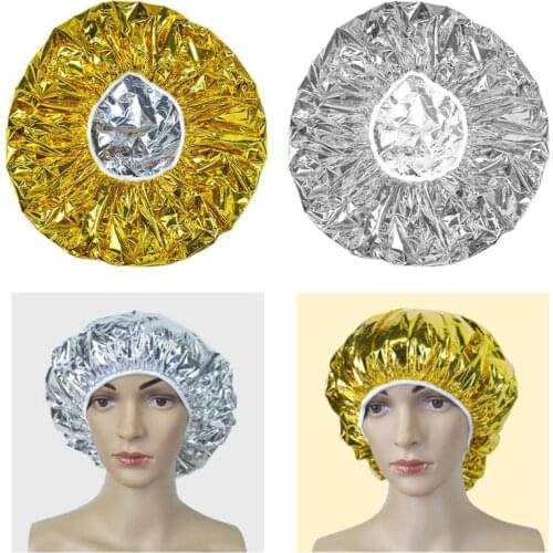 1PC Aluminum Foil Hair Styling Hat Disposable Spa Hair Salon Caps Shower Cap Bath Hood