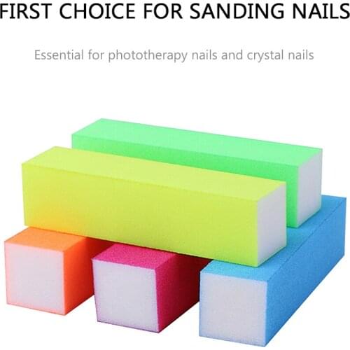 1pcs Yellow Form Nail Buffers File For UV Gel White Nail File Buffer Block Polish Manicure Pedicure Sanding Nail Art Tool