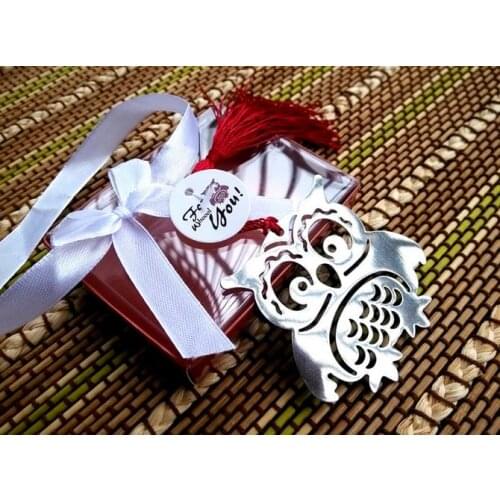 10PCS/lot cute Owl Bookmark With Tassels wedding souvenir wedding favors and gifts wedding gifts for guests