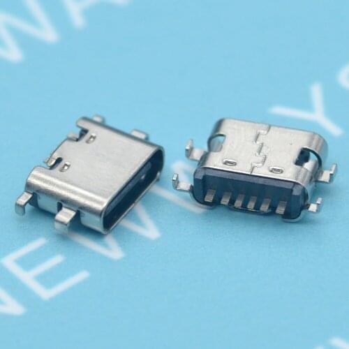 100PCS/LOT USB 3.1 Type-C 6pin female connector For Mobile Phone Charging port Charging Socket Good Quality