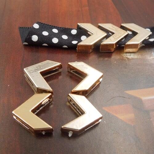14/14/6mm,30pcs uv plated rose gold no fade ribbon buckles acessories Invitation Ribbon Slider Headband Hair Clip DIY