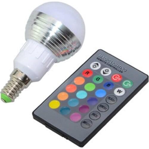 1x 5x 10x E27/E14 LED RGB Bulb lamp 85-265V 5W LED RGB Spotlight dimmable magic Holiday RGB lighting+IR Remote Control 16 colors
