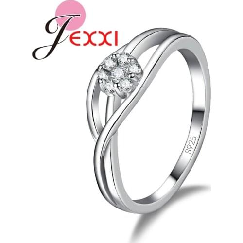2020 Fashion Bridal Jewelry Cross Round Cubic Zirconia Crystal 925 Sterling Silver Wedding Engagement Rings For Women