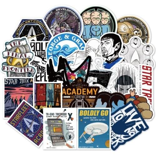 36pcs Star Trek Space Cartoon Graffiti Sticker Travel Box Skateboard Guitar Car Waterproof Wallpaper Toys Stickers F4