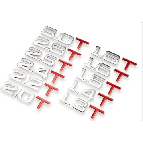 3D Metal Car Trunk Engine Displacement Scale Emblem V6 V8 4WD Auto Stickers 1.3/1.4/1.5/ 1.6/ 1.8/ 2.0/ 2.2/ 2.4/ 2.5/ 2.8/ 3.0T