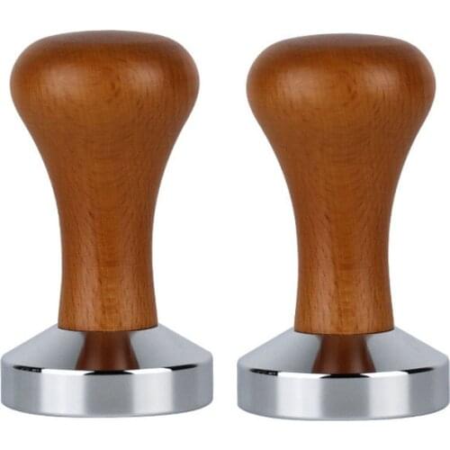 51/53/58mm Calibrated Pressure Tamper Coffee Powder Hammer with 304 Stainless Steel Base Espresso Coffee Accessories