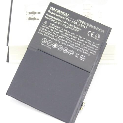 2pcs/lot 7340mAh Battery For iPad Air 2 Li-ion Internal Replacement Battery for ipad 6 Air 2 A1566 A1567