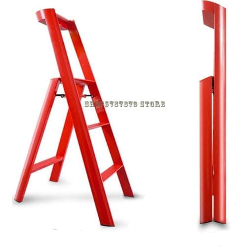 Aluminum Alloy Folding Household Ladder Thickened Changguchuan Same Multi-functional Three-step Herringbone Ladder Storage Rack