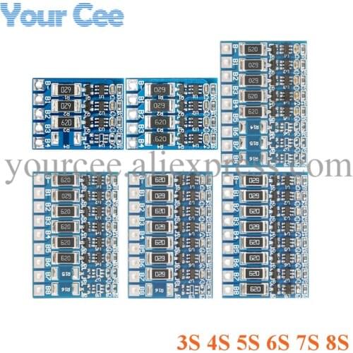 BMS 3S 4S 5S 6S 7S 8S 18650 Balance Function Lithium Battery Charger Protection Board Module Li-ion Lipo PCB Charging Equalizer
