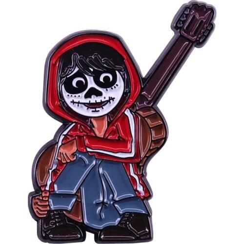 Guitar boy Miguel fantasy travel lapel pin brooch