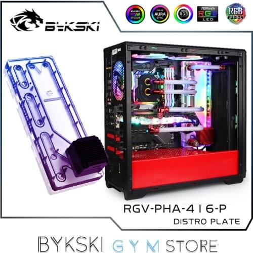 Bykski Distro Plate For Phanteks PH-EC416PTG Case, 240+360 Radiator Water Cooling Loop Solution, 12V/5V RGB SYNC, RGV-PHA-416-P