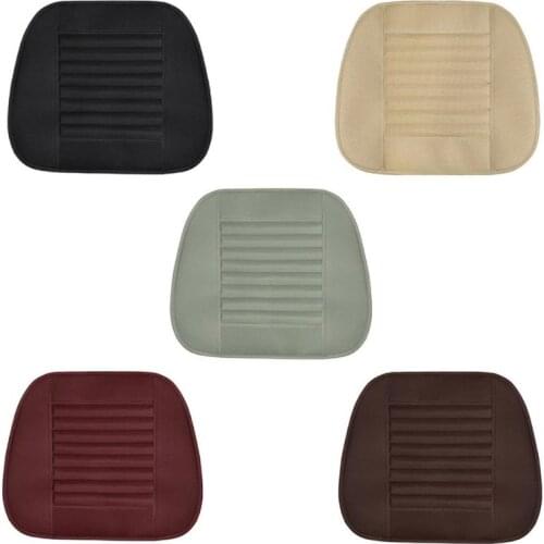Bamboo Charcoal Car Seat Cover Universal Four Season Front Seat Cushion Breathable PU Leather Car Seat Protector Pad Mat 50x52cm