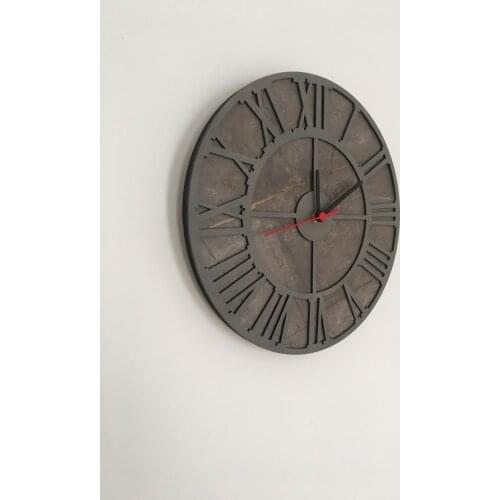 North Gordian Soot Black Rome Circle Decorative Wall Clock 30 Cm