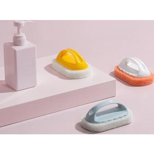 Bathroom Tile Brush With Handle Kitchen Decontamination Brush Pot Washing Sponge Household Cleaning Tools Kitchen Supplies