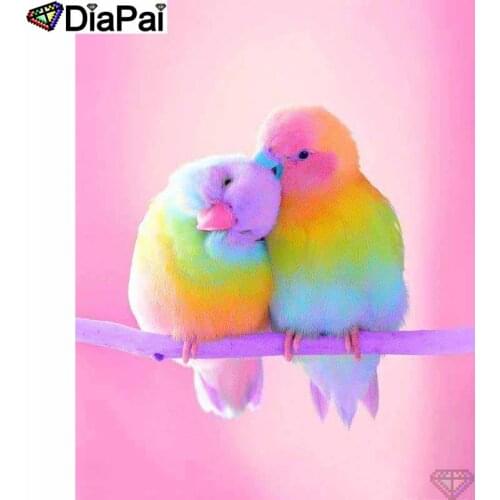 DIAPAI 5D DIY Diamond Painting 100% Full Square/Round Drill "Colored parrot" Diamond Embroidery Cross Stitch 3D Decor A22419