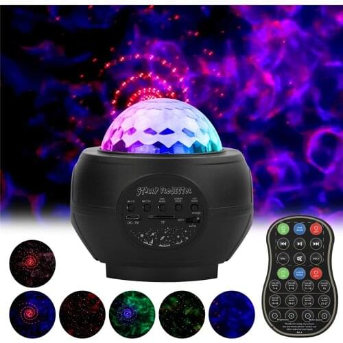 Night Light Galaxy Projector with Stereo Bluetooth Speaker Stars Nebula Ocean Wave Projector Lamp for Kids Adults Bedroom/Pary