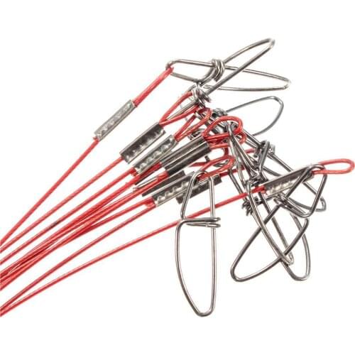 Good deal-Fishing Lures Stainless Steel Trace Wire Leader Spinner Swivel Line 50 cm 50 Kg Amount:10 Pcs