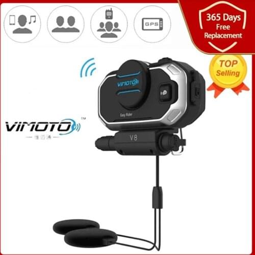 Easy Rider Vimoto V8 Interphone Motorcycle Helmet Intercom Stereo Headset for Cell Phone Bluetooth-compatible GPS 2 Way Radios