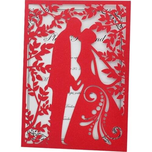 Laser cut wedding elegant attractive design cardboard invitation card marriage