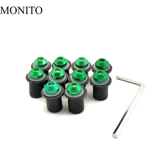 10PCS Fairing Windscreen Screw Bolt Kit Windshield Mounting Nut bolt For KAWASAKI Ninja 250 300r 650 H2R 250R ZX6R ER6N ZX14R