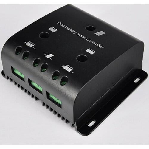 OLYS RV12V/10AMPPT Solar Charge Controller Module Solar Panel Regulator Dual Battery Charging Port Home Room Indication Black