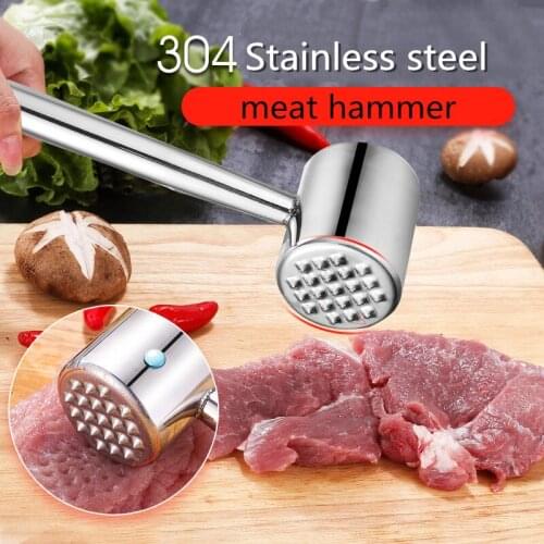 304 Stainless Steel Meat Hammer Steak Chicken Cutlet Pork Hamburger Loose Meat Hammer Profession Kitchen Cooking Hand Tools