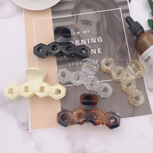 Summer chain catch clip back of head plate hair clip transparent bath hair catch European and American headdress suit female