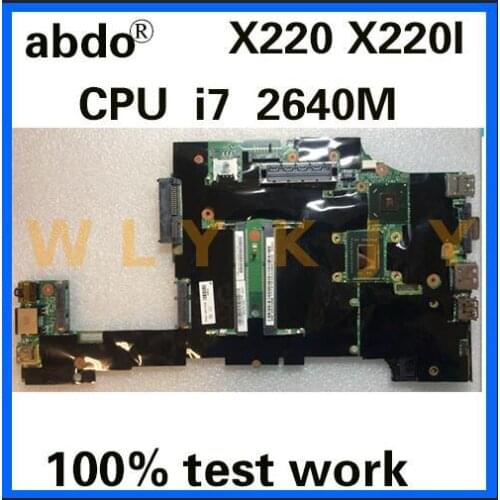 Abdo CPU i7 2640M / 2620M motherboard for X220 X220I notebook motherboard FRU 04X1816 04W3382 04W0670 QM67 DDR3 100% test work