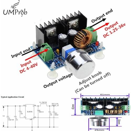 XH-M401 DC-DC 4-40V to 1.25-36V Step Down Buck Converter Power Supply Module XL4016E1 PWM Adjustable Step Down Board 8A 200W