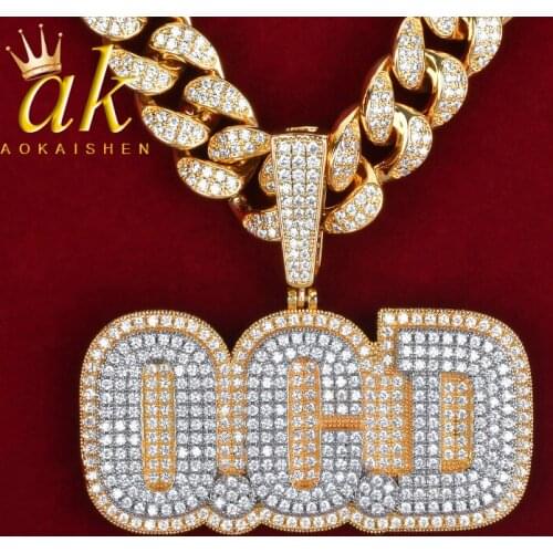 Custom Name Pendant Necklace for Men Double Color Letter 24K Gold Color Plated Solid Back Hip Hop Rock Street Jewelry