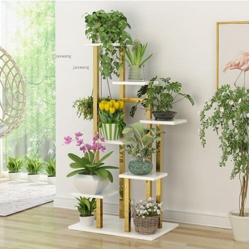 Stainless Steel Hallway Hotel Flower Shelf for Living Room Floor-standing Plant Stand Indoor Balcony Multi-layer Flower Pot Rack