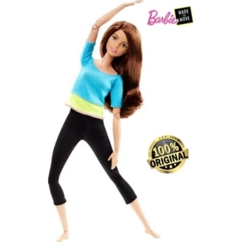 Original Barbie DJY08 Auburn Barbie Made to Move Endless Move Eternal Infinite Doll Black Tights Brown Hair оригинальная барби