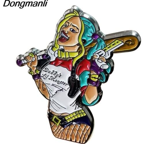 P5170 Dongmanli Clown Girl Terror Hard Enamel Pins Badge Backpack Collar Lapel Women Men Fashion Jewelry