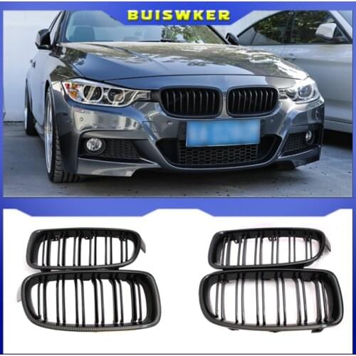 Pair Front Kidney Grilles Grills Gloss black For BMW F30 F31 F35 320i 328i 335i 2012 2013 2014 2015 2016 2017 Car Racing Grills