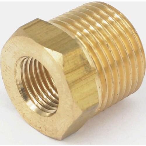 3/8" BSPT Male x 1/4" NPT Female Reducing Bushing Brass Pipe Fitting Connector Adapter Air Gas Fuel Water