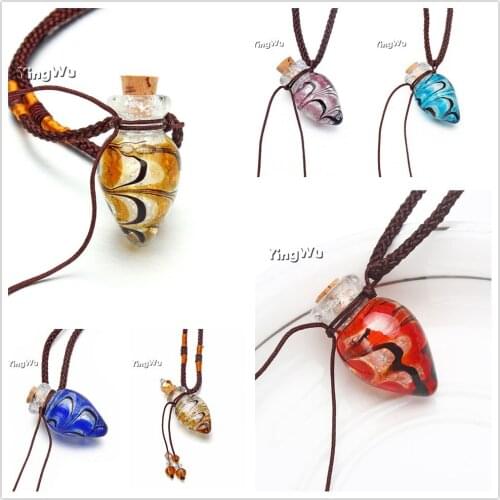 Yingwu 1PC Diffuser Perfume Pendant Handmade Essential Oil Colored Aqua Perfume Bottle Drop Pendant Rope Necklace