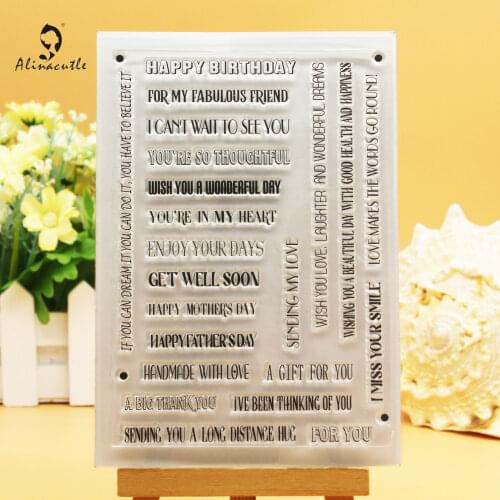 CLEAR STAMPS Strip Banner Wishes Sentiment Scrapbook Handmade Card Album Paper Craft Rubber Transparent Silicon Stamp AlinaCraft