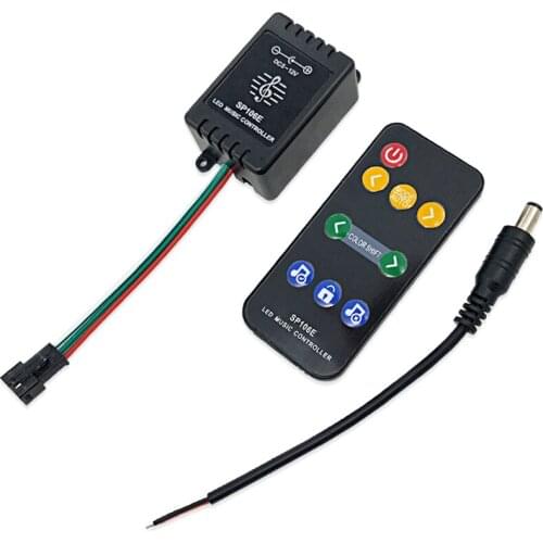 5-12v SP106E Addressable Ws2811 Ws2812b Controller WS2811 Ws2812b Music Led Controller Remote Control Led Pixel Controller