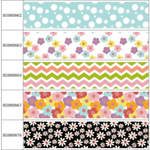22MM 25MM 38MM 50MM 75mm Printed Pattern on Grosgrain Ribbon for diy ribbon