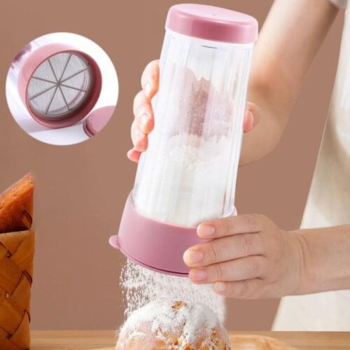Hand-Held Rotating Flour Sieve Household Plastic Semi-Automatic Flour Sieve Kitchen Supplies Baking Accessories Baking Tools