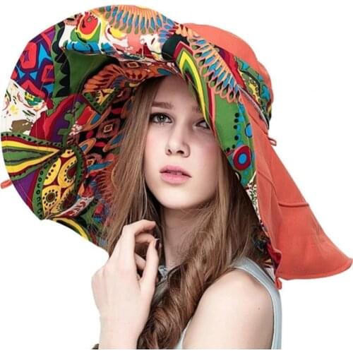 YLWHJJ 2020 Hot Fashion Design Flower Big hat Foldable Brimmed Sun Hat Summer Hats for Women UV Protection