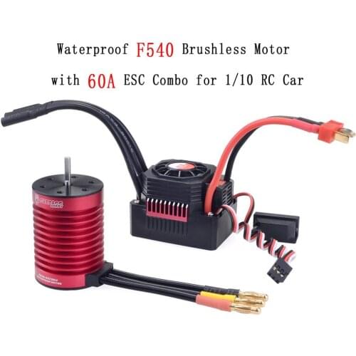 KK Waterproof Combo F540 3000KV 3300KV 3930KV 4370KV Brushless Motor w/ 60A ESC for 1/10 RC Tamiya Axial Redcat SURPASSHOBBY