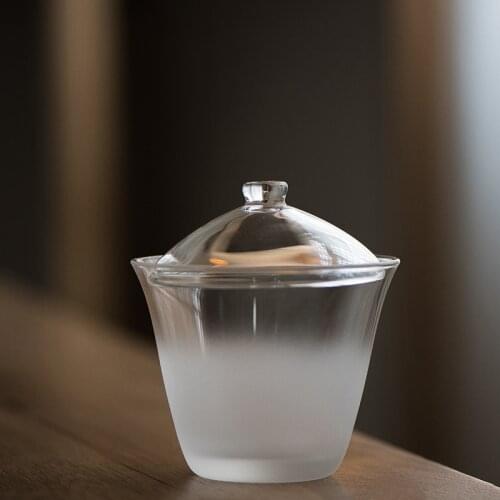 Heat-resistant Glass Gaiwan Clear Glass Tureen Kung Fu Teaware 130ml Chinese Yixing Glass Cup Set Resistant Tea Sets China